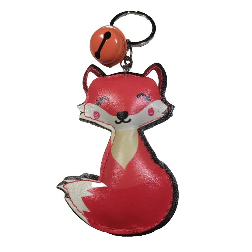 Orange Fox Vinal Bell Fun Keychain Large